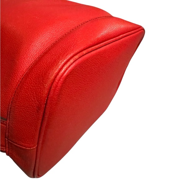 MCM Red Bucket Drawstring Bag with Adjustable Strap EUC - Picture 11 of 14